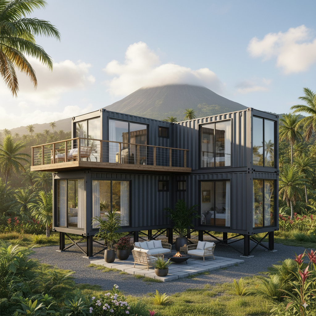 Maitrise d'oeuvre maison container La Reunion - Vue principale AMMO