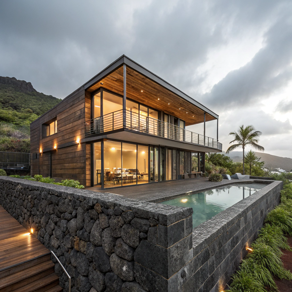 Architecture ecolodge promotion immobiliere 974 - Lodge moderne AMMO